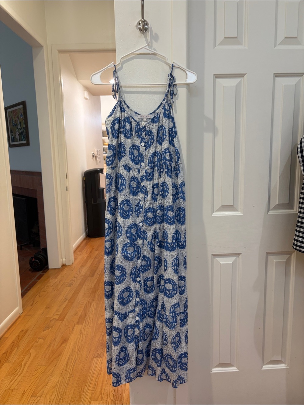 Mara by Liz Joy Blue Printed Tie dress